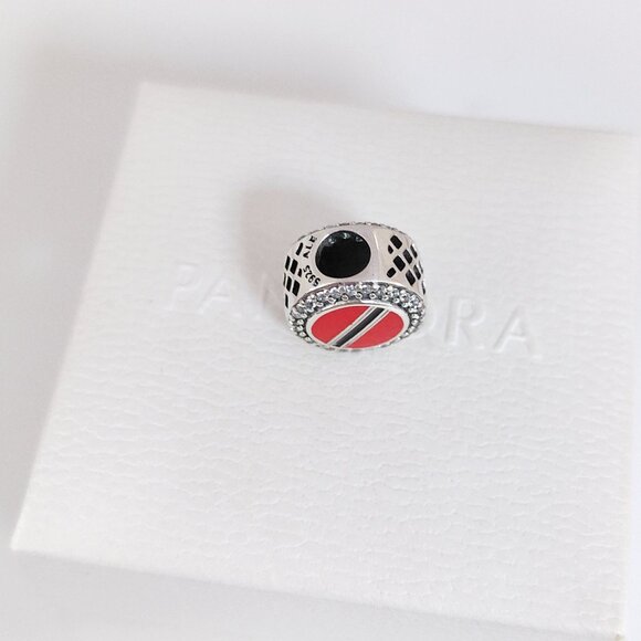 Pandora Trinidad and Tobago Flag Bead Charm Bracelet Pendant S925 Silver - Picture 5 of 7